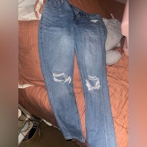 Classic Blue Distressed Women Jeans
